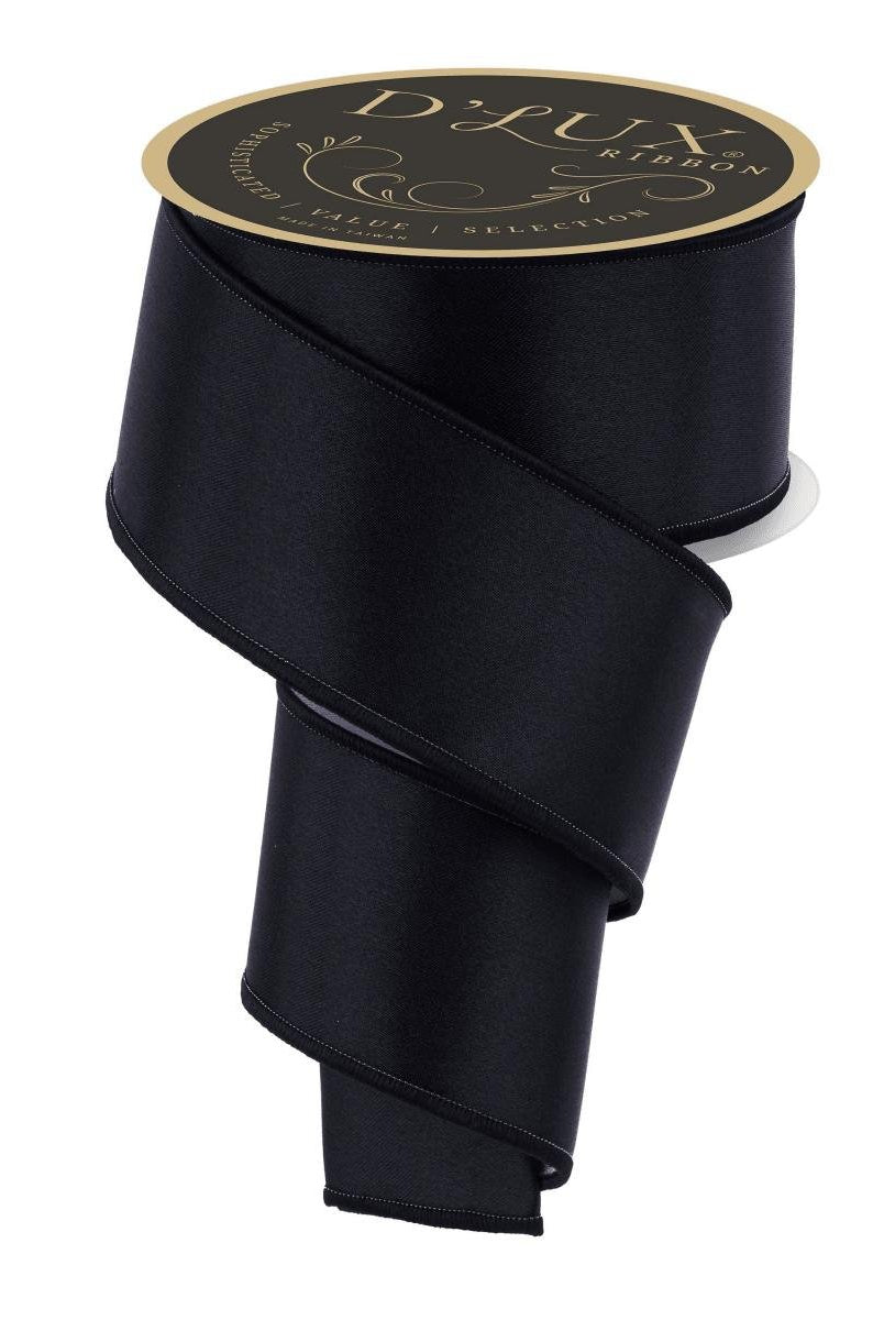 Shop For 2.5in Satin Fused Ribbon: Black/White (10 Yards)