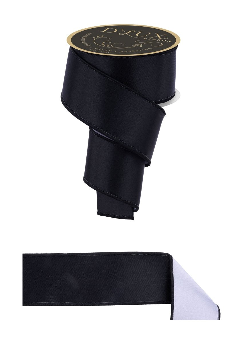 Shop For 2.5in Satin Fused Ribbon: Black/White (10 Yards)