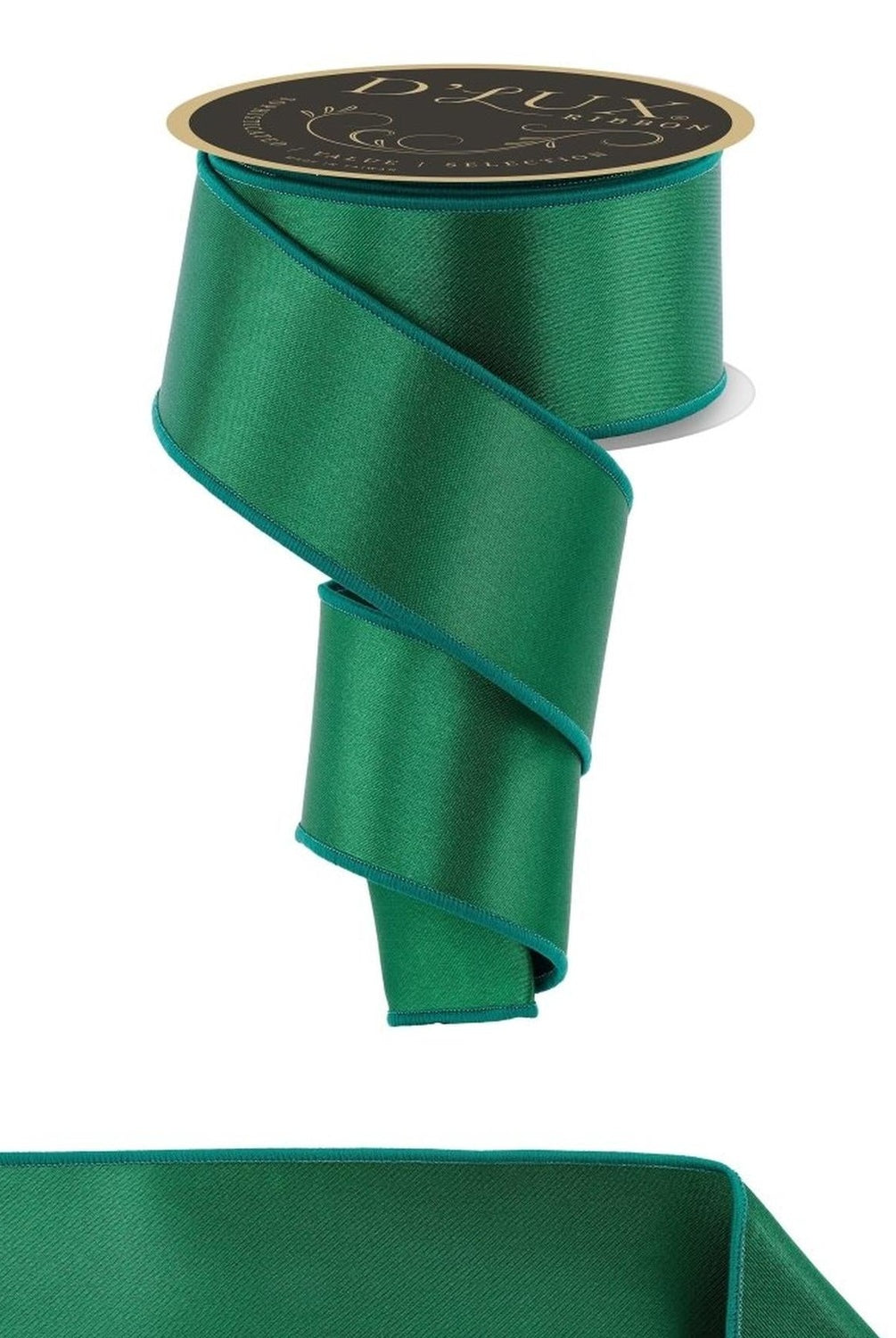 2.5in Satin Fused Ribbon: Emerald Green (10 Yards)