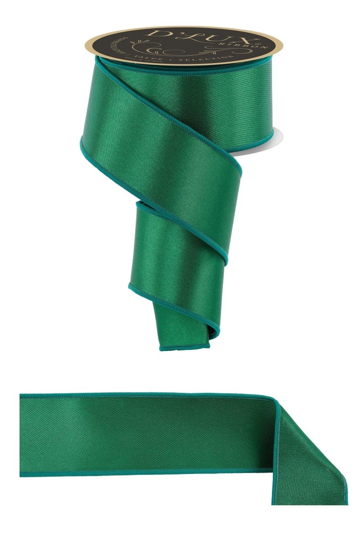 2.5in Satin Fused Ribbon: Emerald Green (10 Yards)