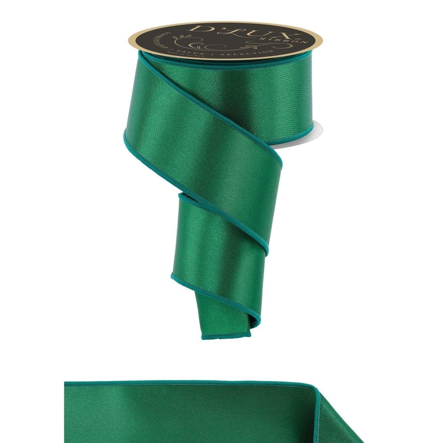 2.5in Satin Fused Ribbon: Emerald Green (10 Yards)