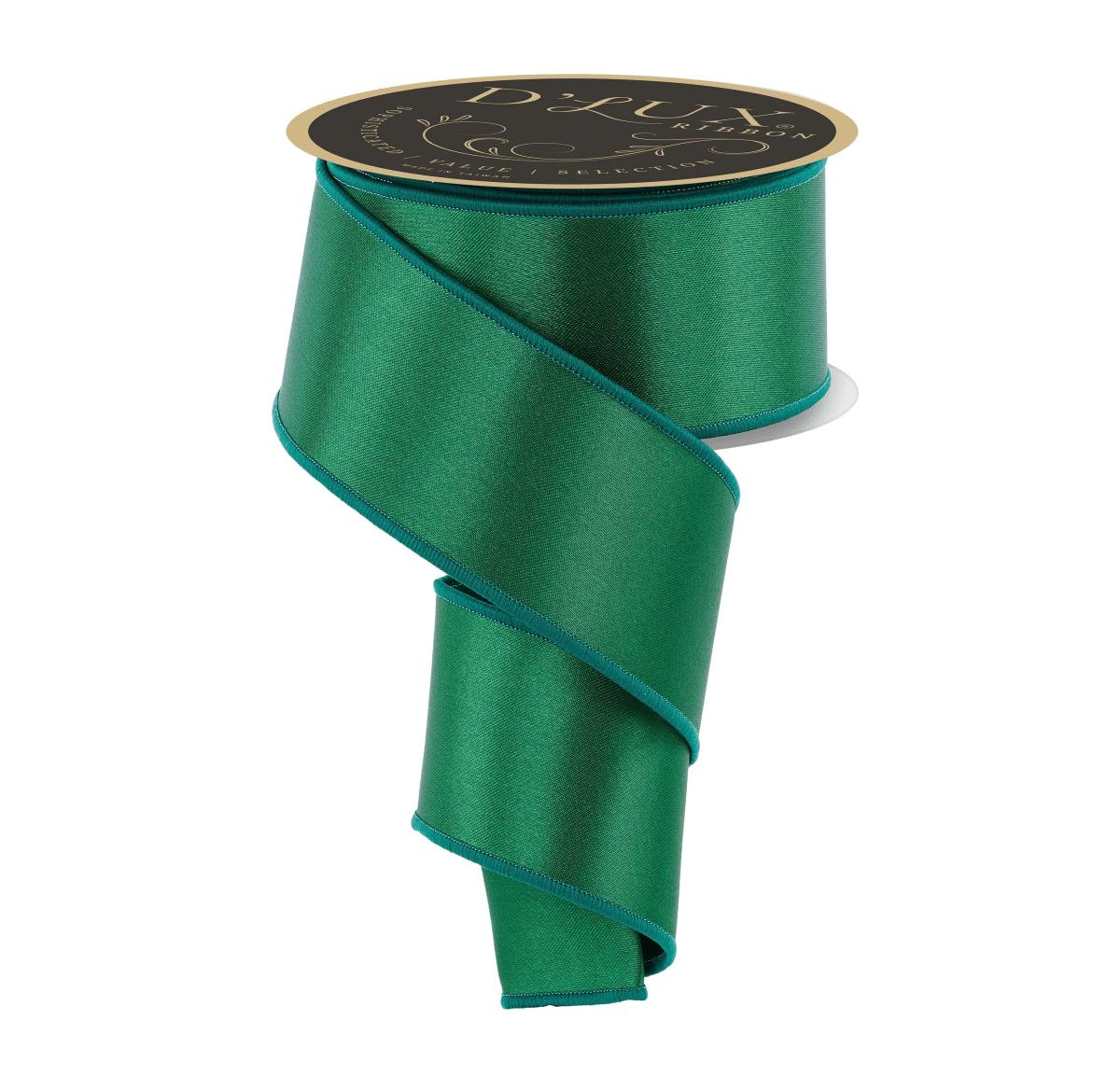Shop For 2.5in Satin Fused Ribbon: Emerald Green (10 Yards)