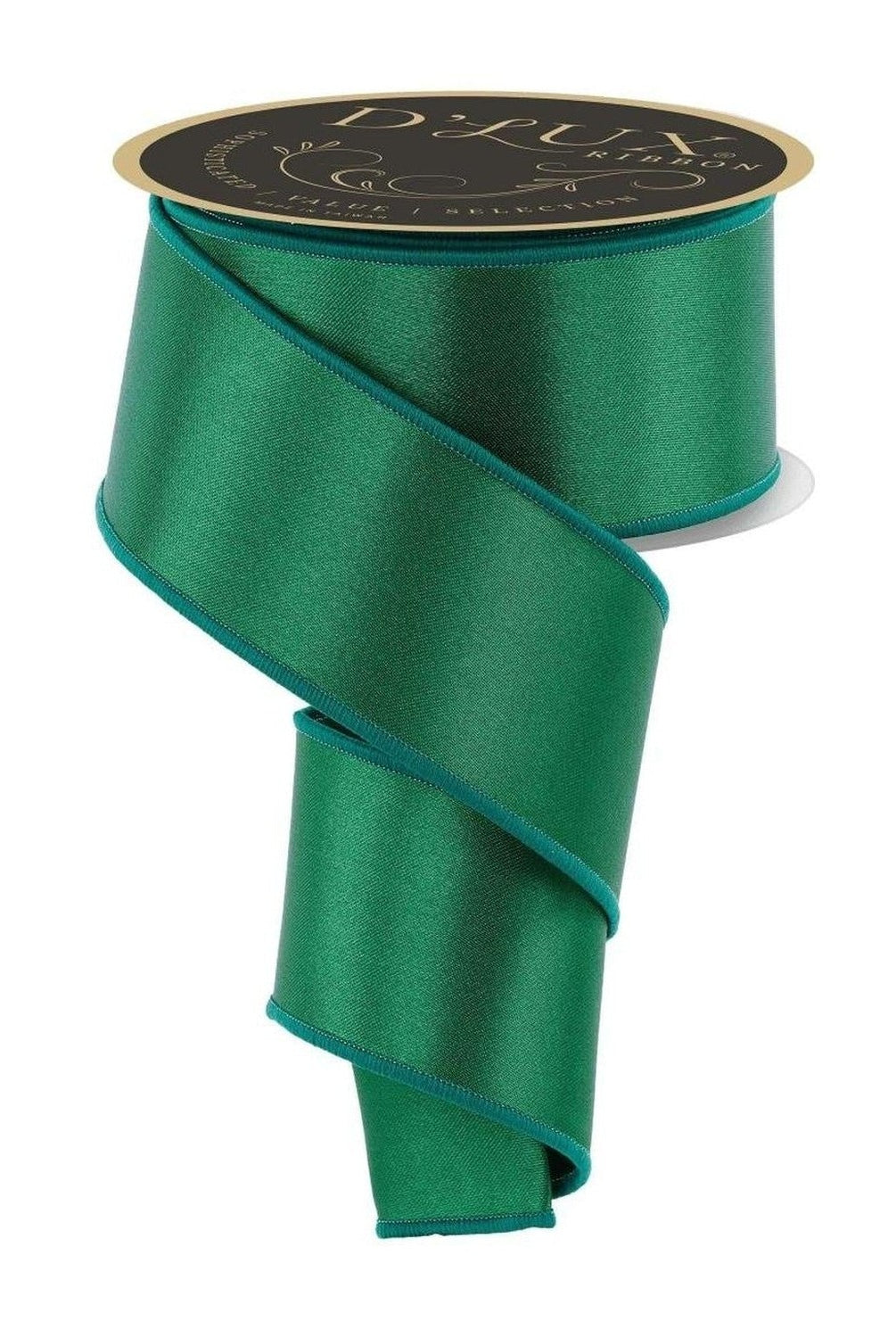 2.5in Satin Fused Ribbon: Emerald Green (10 Yards)