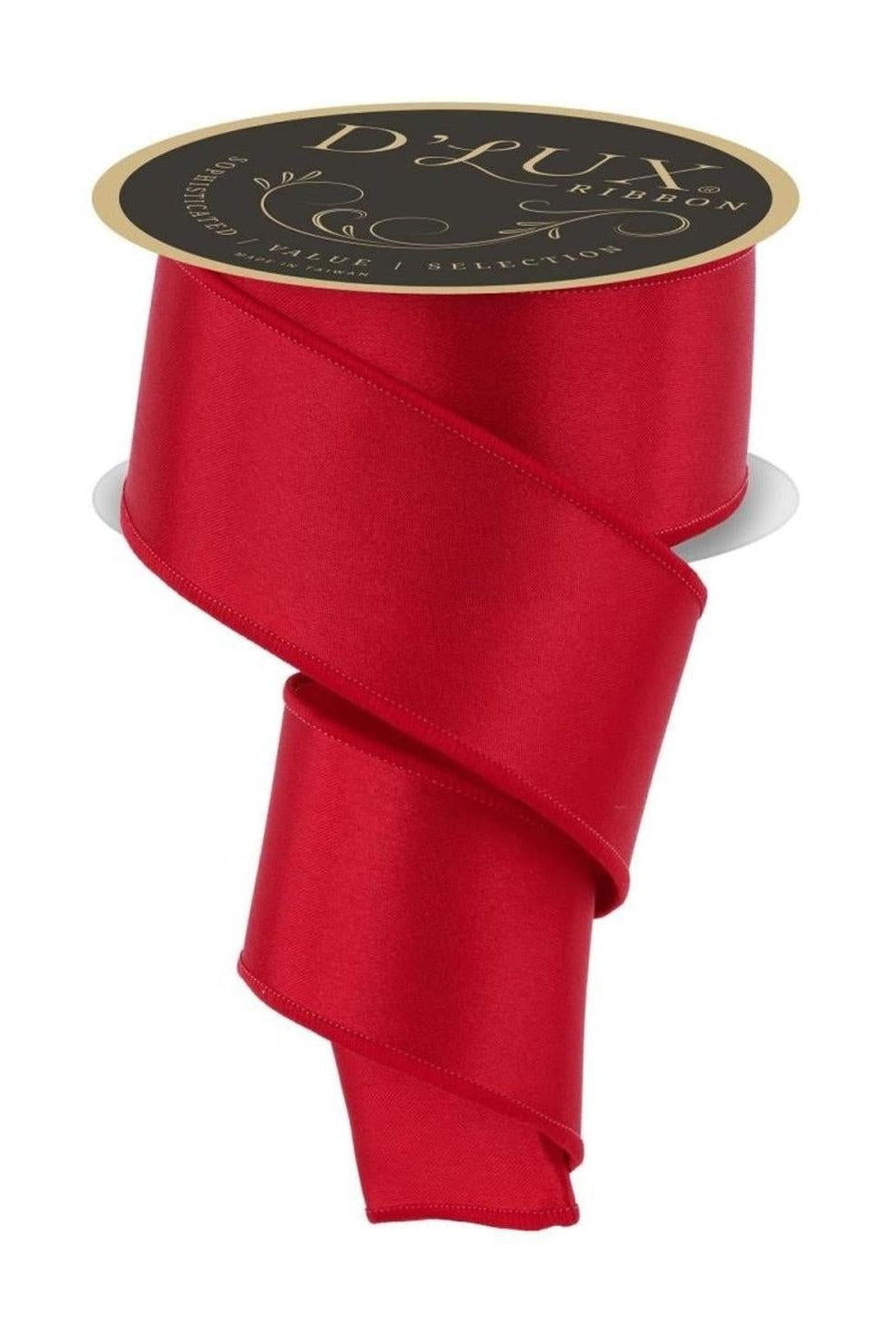 2.5in Satin Fused Ribbon: Red (10 Yards)