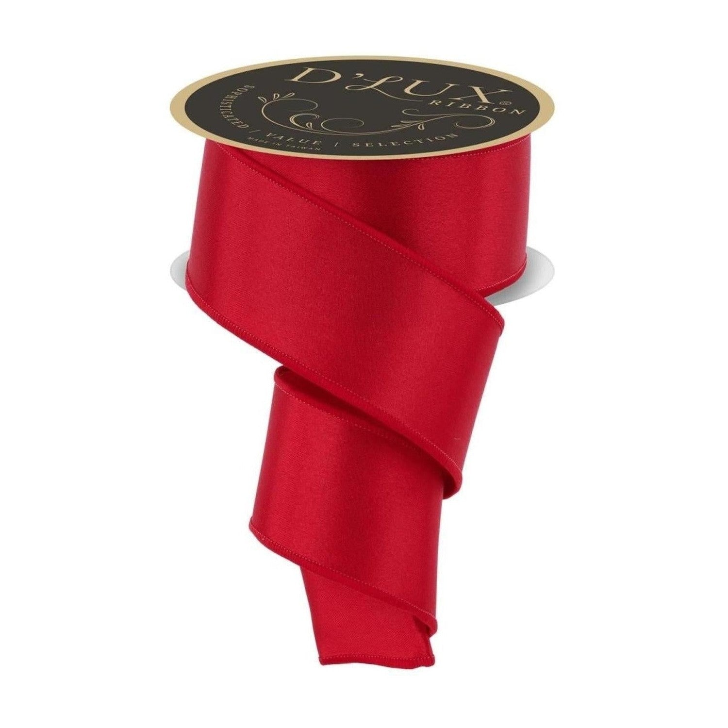 2.5in Satin Fused Ribbon: Red (10 Yards)