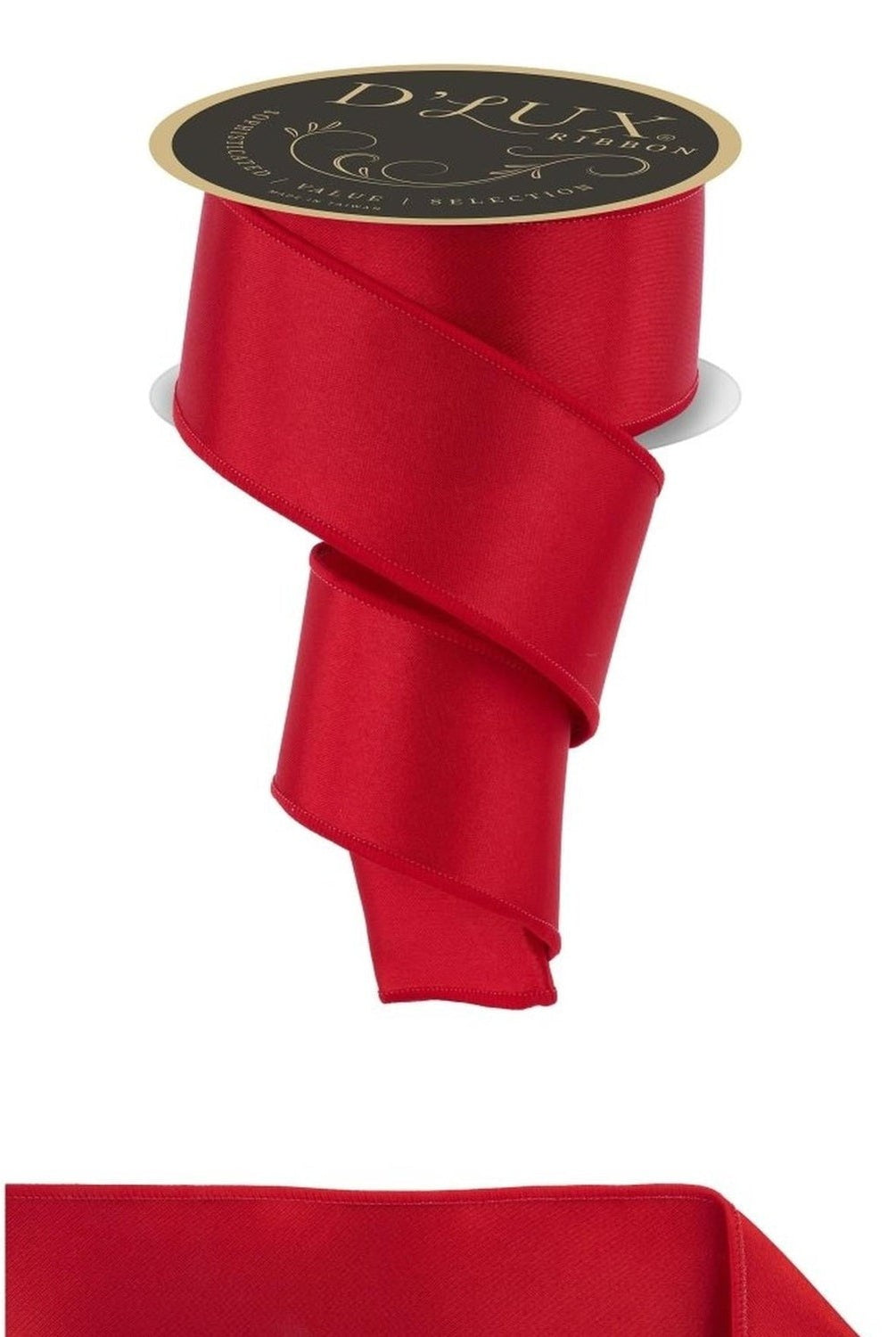 2.5in Satin Fused Ribbon: Red (10 Yards)