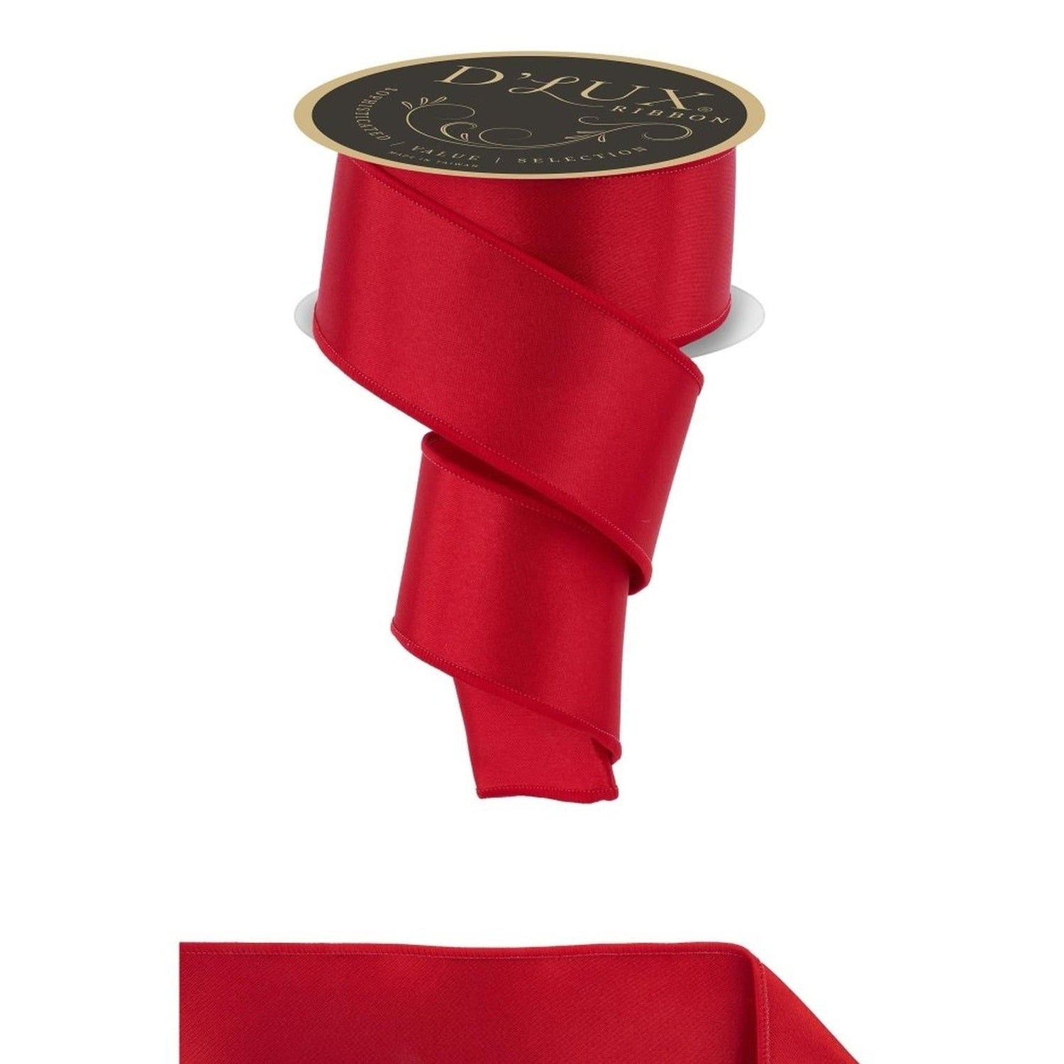 2.5in Satin Fused Ribbon: Red (10 Yards)