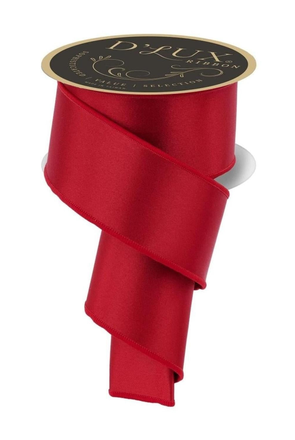 2.5in Satin Fused Ribbon: Red/Green (10 Yards)