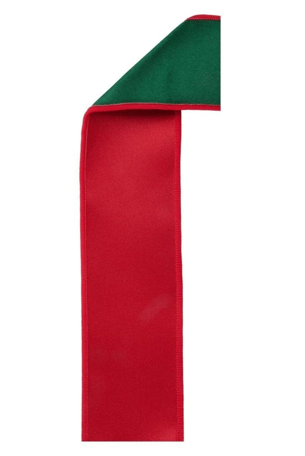 2.5in Satin Fused Ribbon: Red/Green (10 Yards)