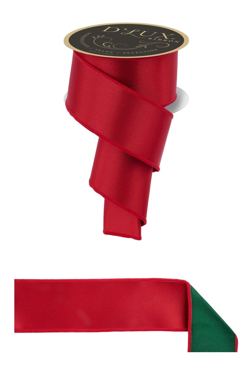 Shop For 2.5in Satin Fused Ribbon: Red/Green (10 Yards)