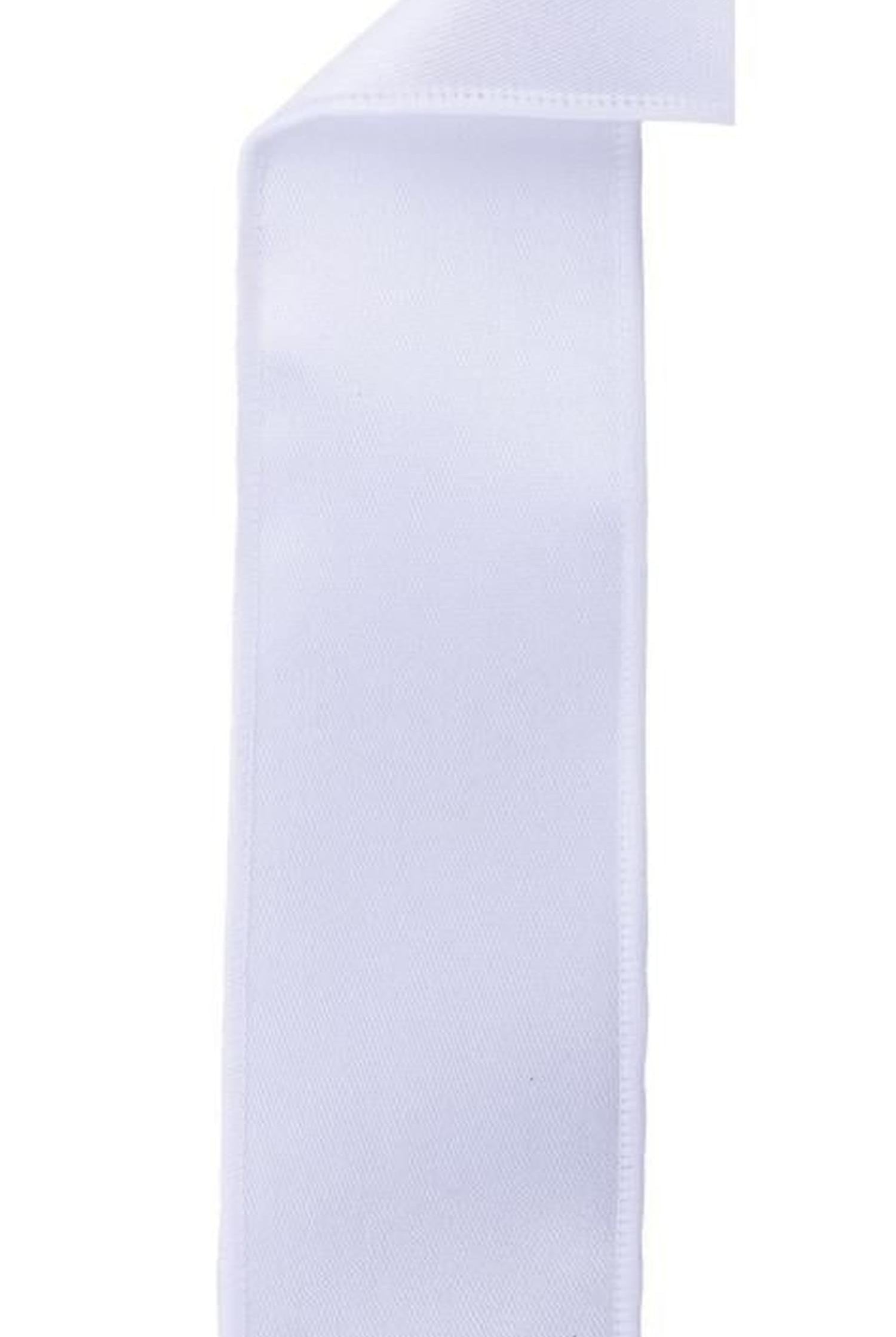 2.5in Satin Fused Ribbon: White (10 Yards)