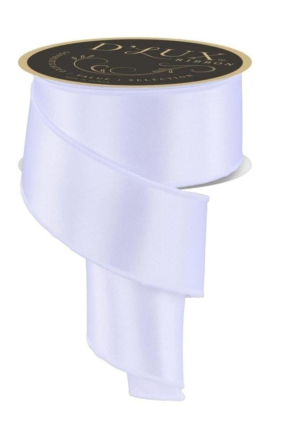 2.5in Satin Fused Ribbon: White (10 Yards)