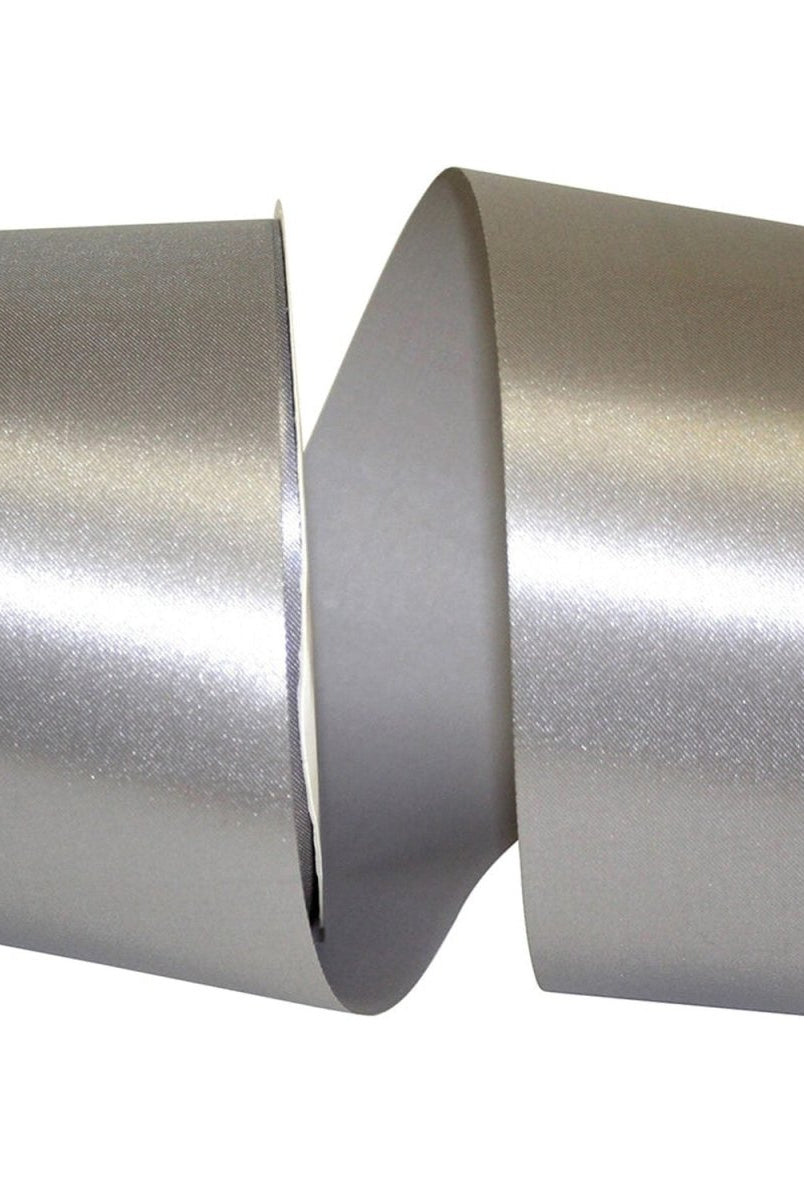 Shop For 2.5in Satin Supreme Ribbon Non Wired: Silver (50 Yards)