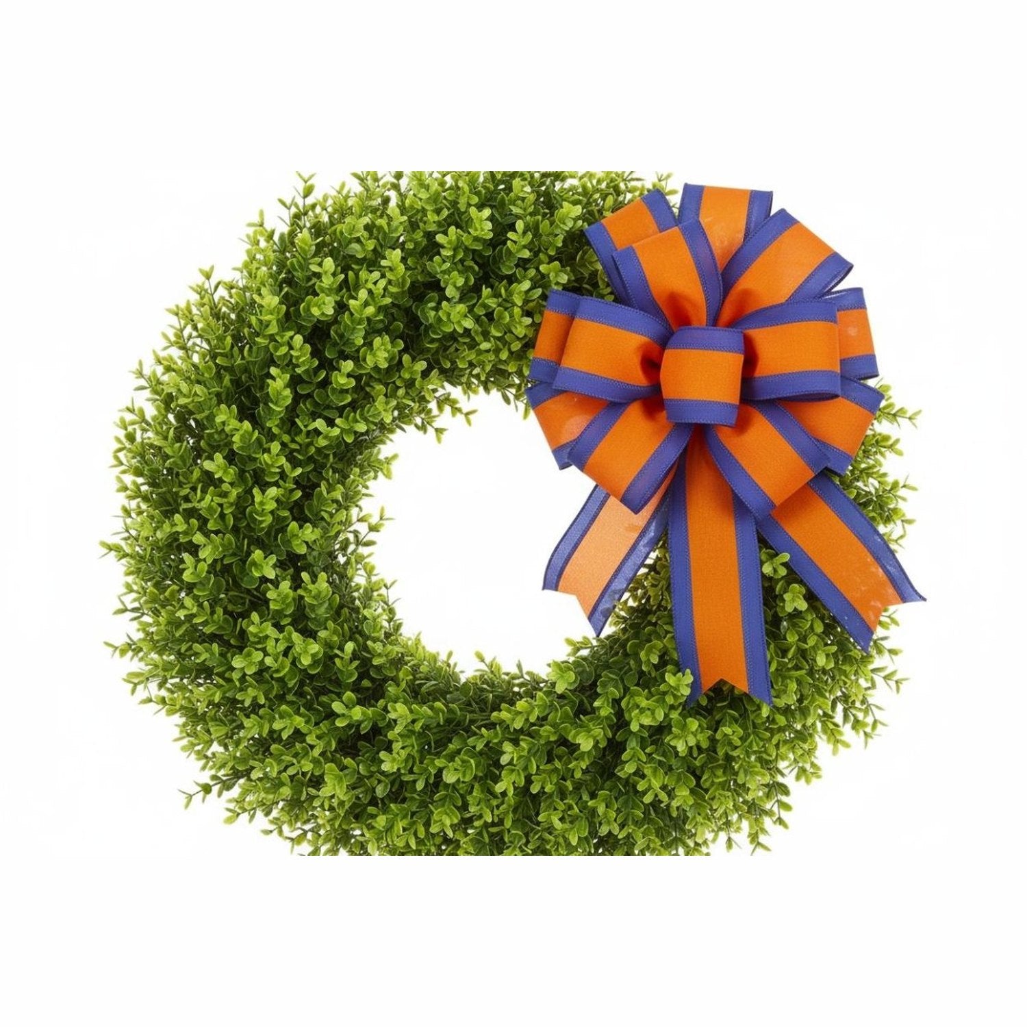 Shop For 2.5in Satin Team Stripe Ribbon: Blue & Orange (10 Yards)