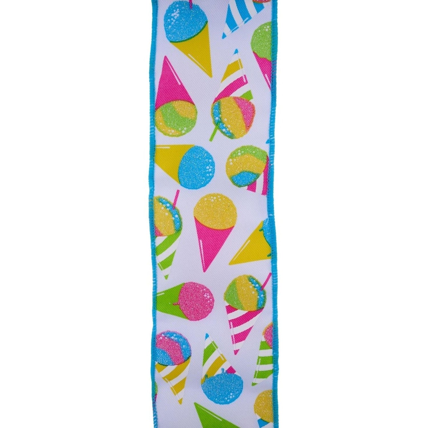 2.5in Snow Cones Ribbon: White (10 Yard)