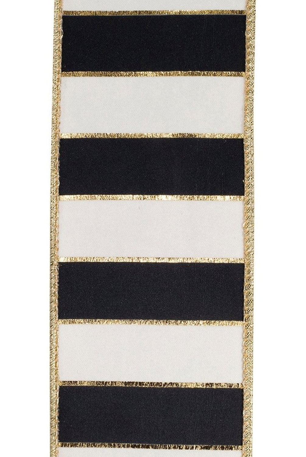 Shop For 2.5in Striped Metallic Back Ribbon: Black/Gold (10 Yards)