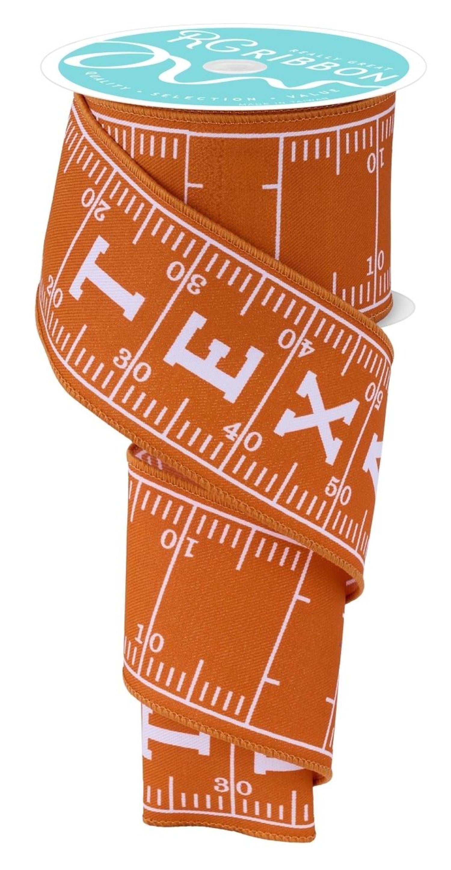 2.5in Texas Football Field Ribbon: Burnt Orange (10 Yards)