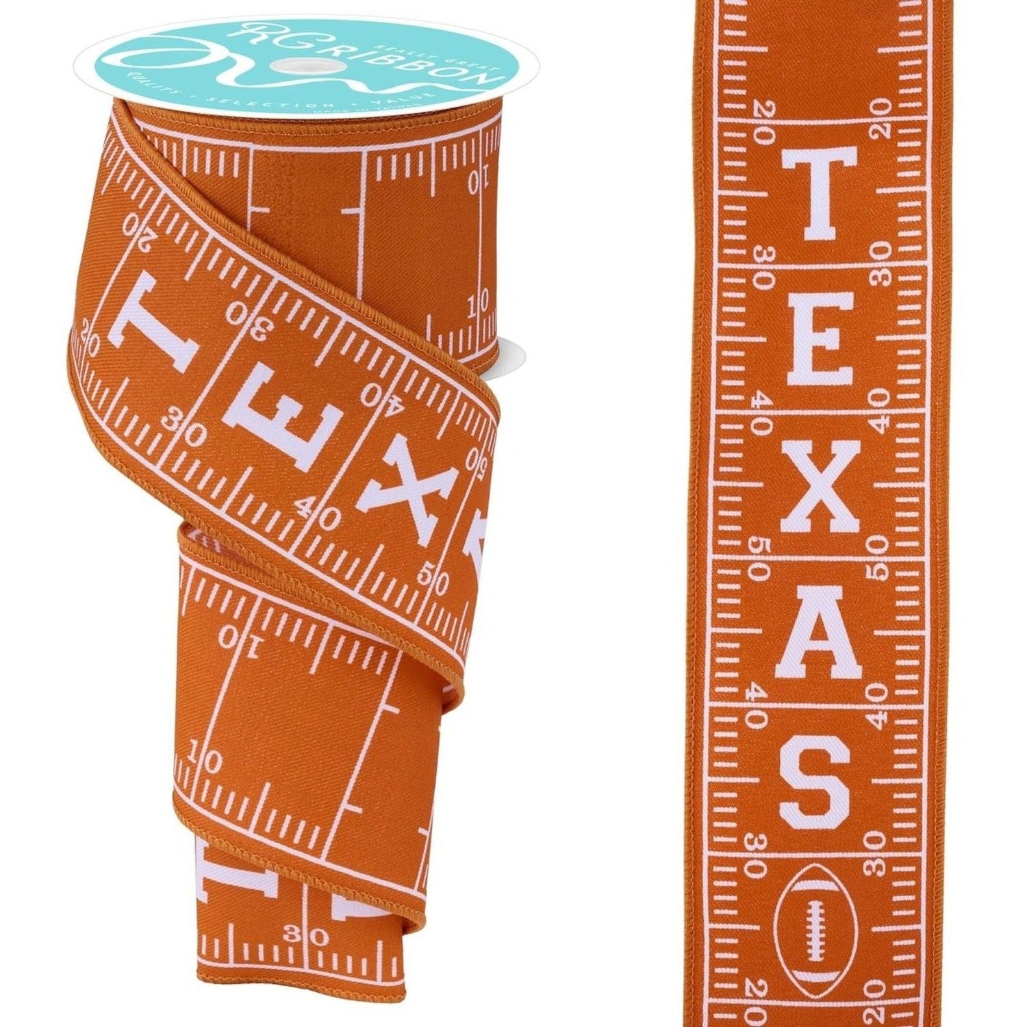2.5in Texas Football Field Ribbon: Burnt Orange (10 Yards)