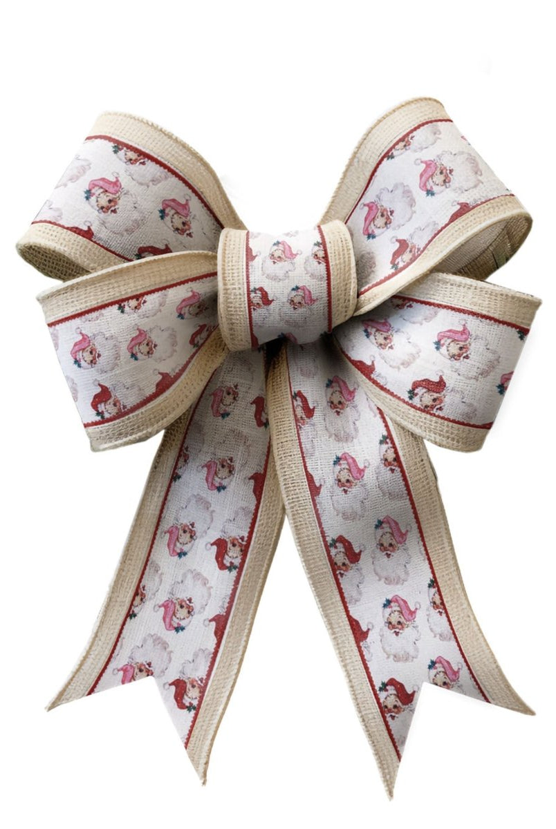 Shop For 2.5in Vintage Santa Face Ribbon: Pink/Red (10 Yards)