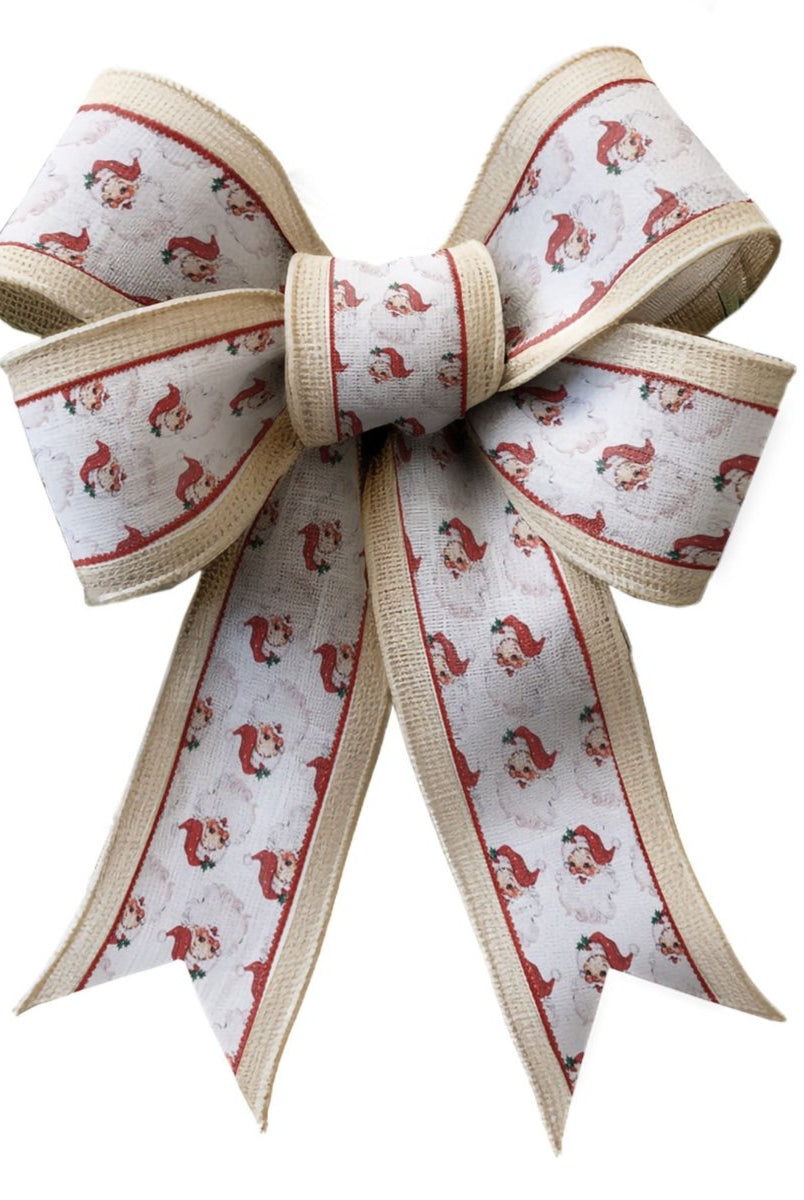 Shop For 2.5in Vintage Santa Face Ribbon: Red (10 Yards)