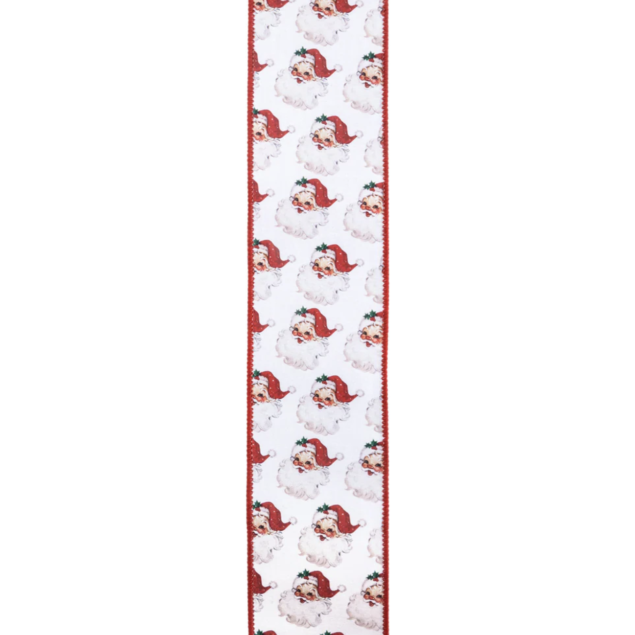 Shop For 2.5in Vintage Santa Face Ribbon: Red (10 Yards)
