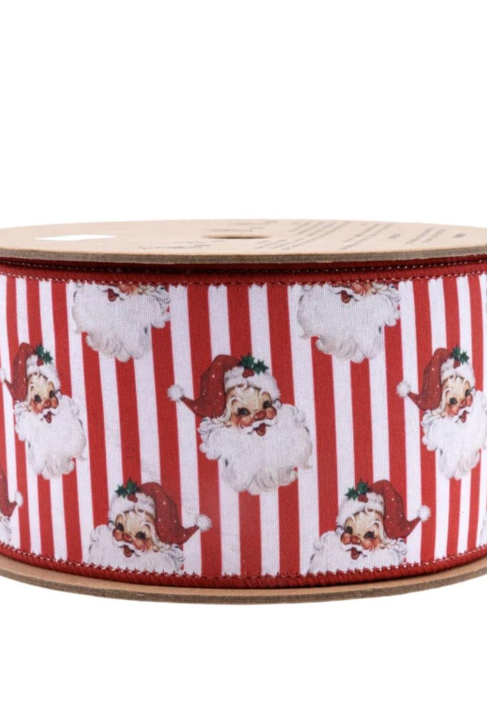 2.5in Vintage Santa Striped Ribbon: Red/White (10 Yards)