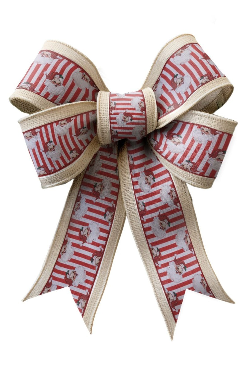 Shop For 2.5in Vintage Santa Striped Ribbon: Red/White (10 Yards)