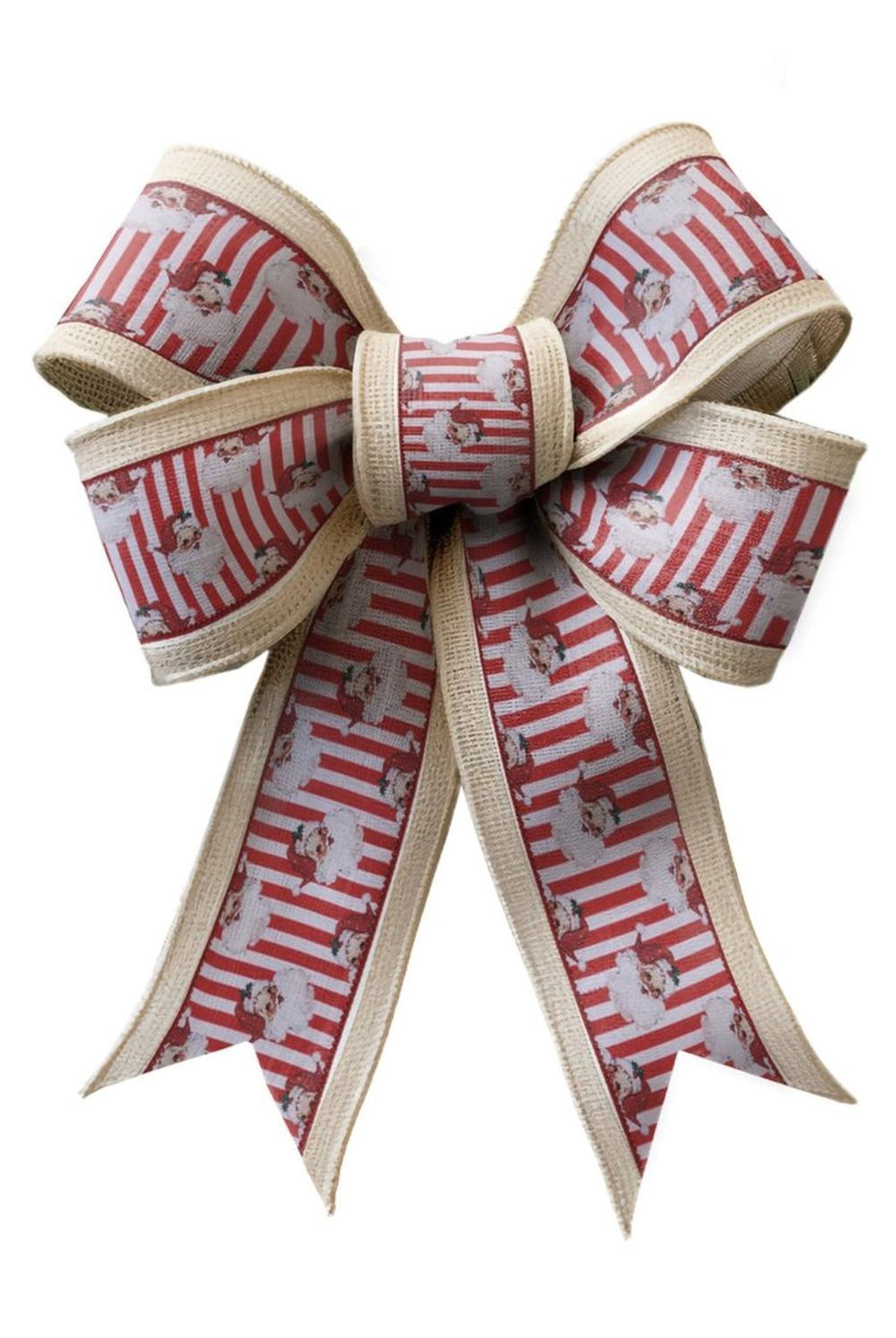 2.5in Vintage Santa Striped Ribbon: Red/White (10 Yards)