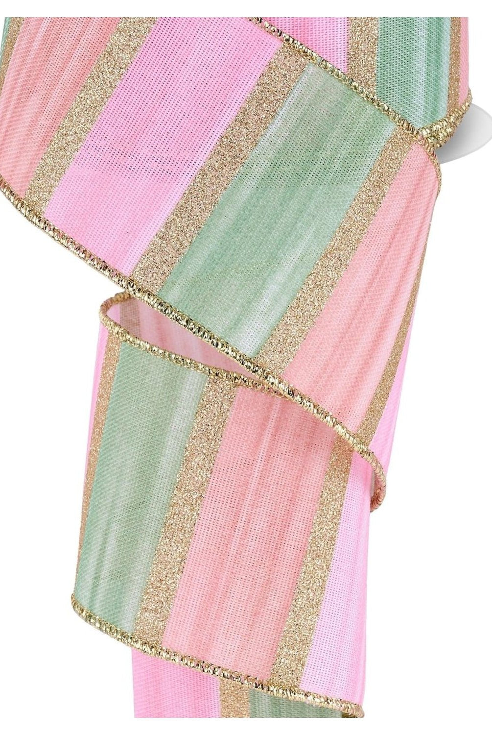 Shop For 2.5in Watercolor Stripes Ribbon: Sage/Pink (10 Yards)