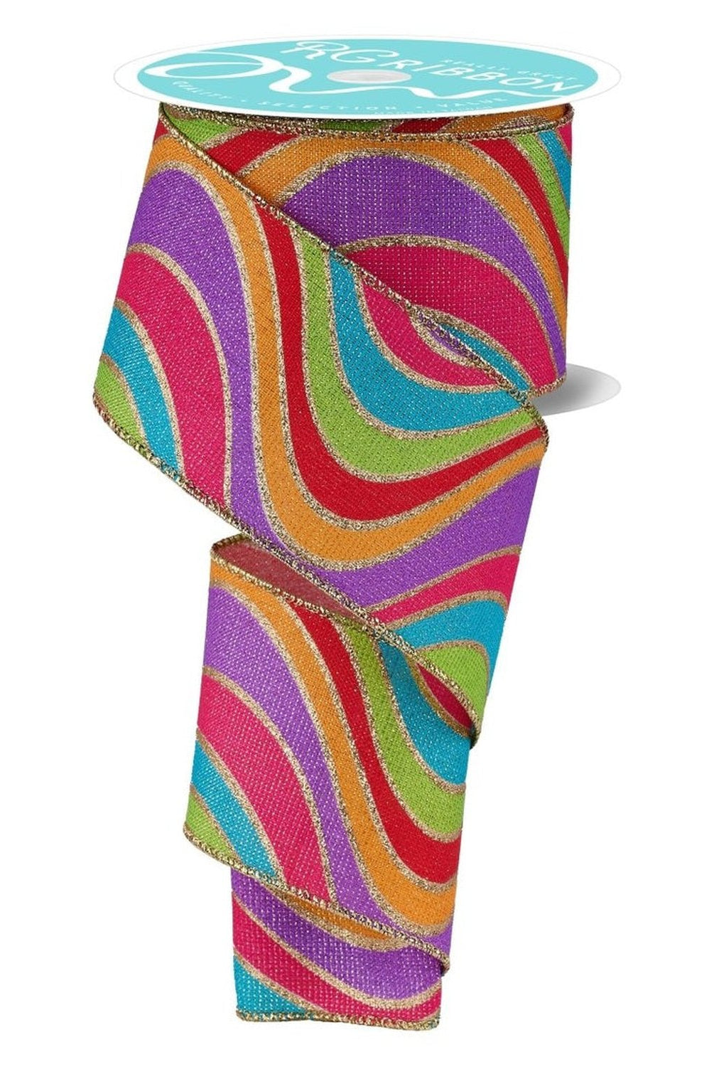Shop For 2.5in Wavy Stripe Ribbon: Multicolor (10 Yards)