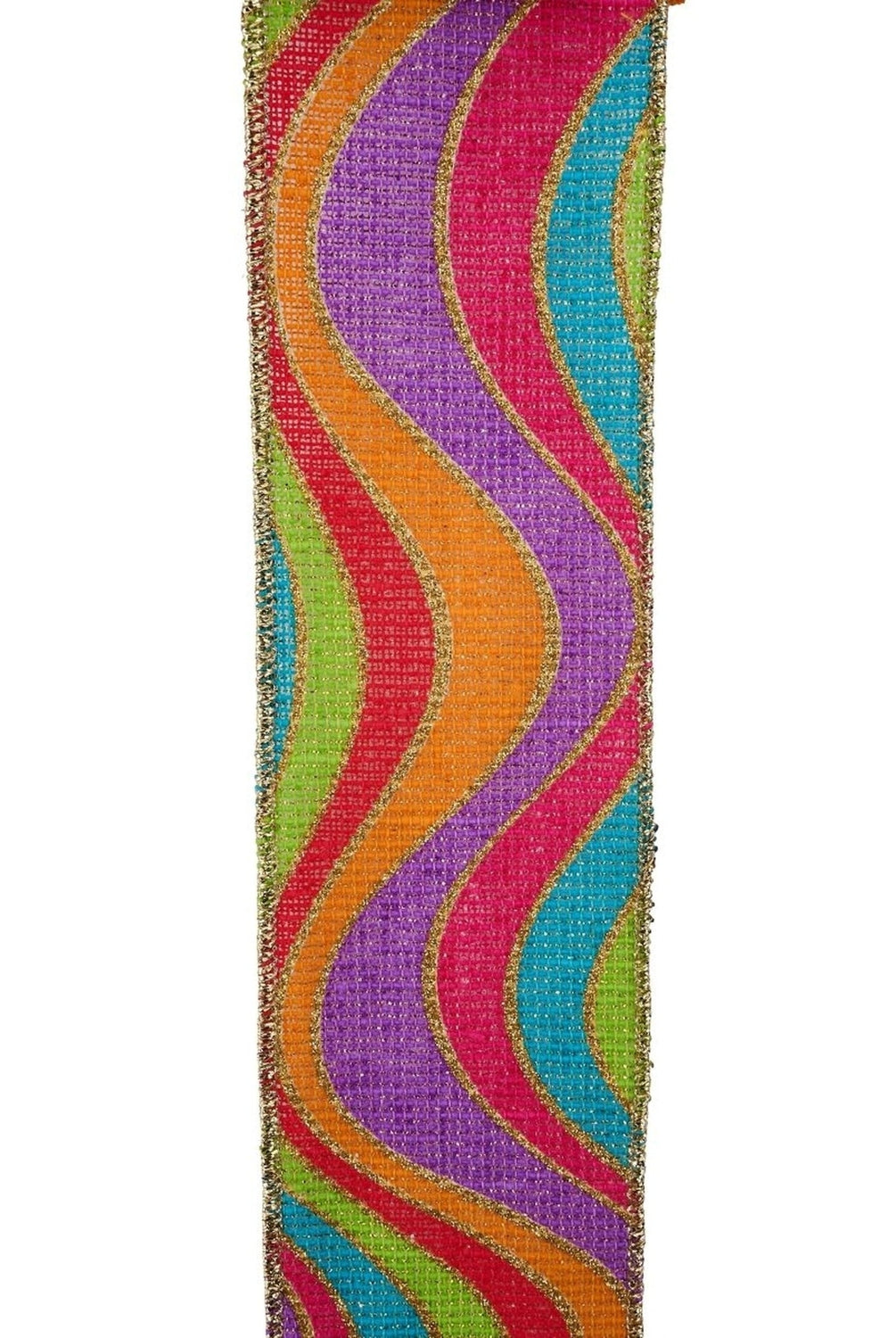 2.5in Wavy Stripe Ribbon: Multicolor (10 Yards)