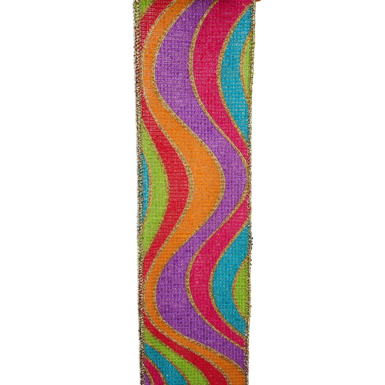 2.5in Wavy Stripe Ribbon: Multicolor (10 Yards)