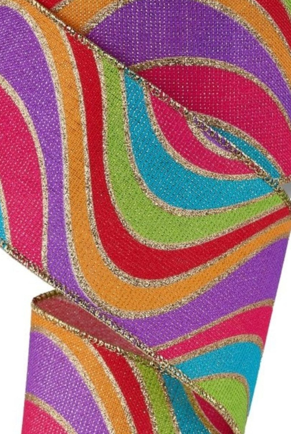 Shop For 2.5in Wavy Stripe Ribbon: Multicolor (10 Yards)