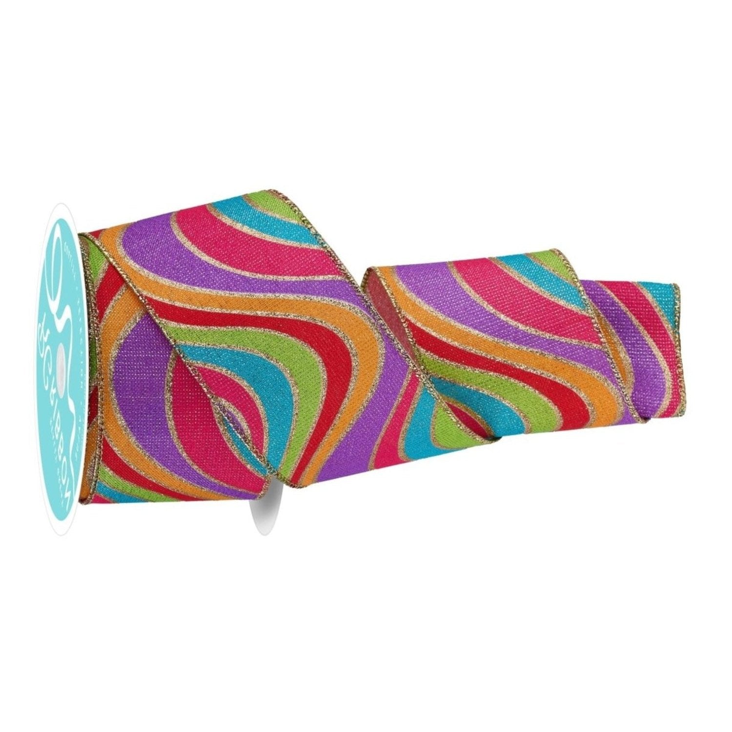 Shop For 2.5in Wavy Stripe Ribbon: Multicolor (10 Yards)