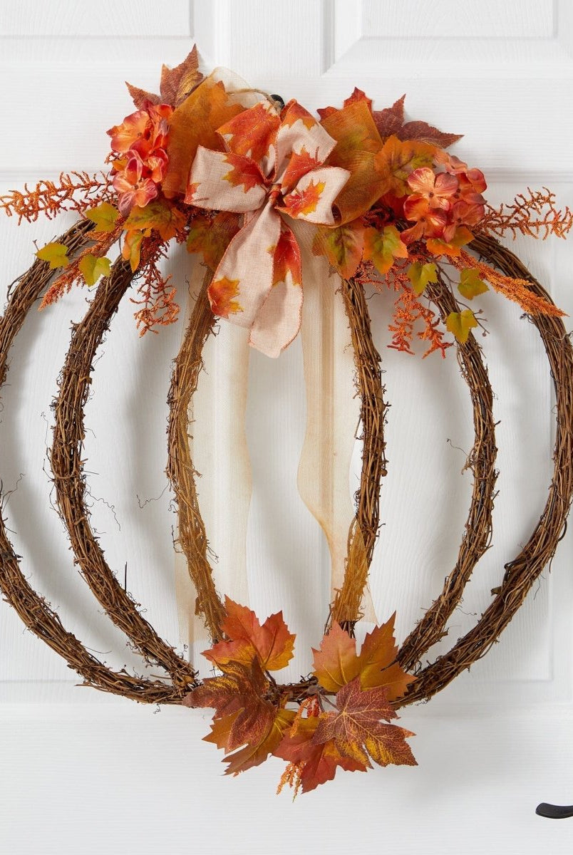 Shop For 26” Autumn Pumpkin Artificial Vine Fall Wreath