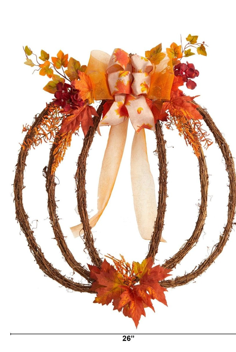 Shop For 26” Autumn Pumpkin Artificial Vine Fall Wreath
