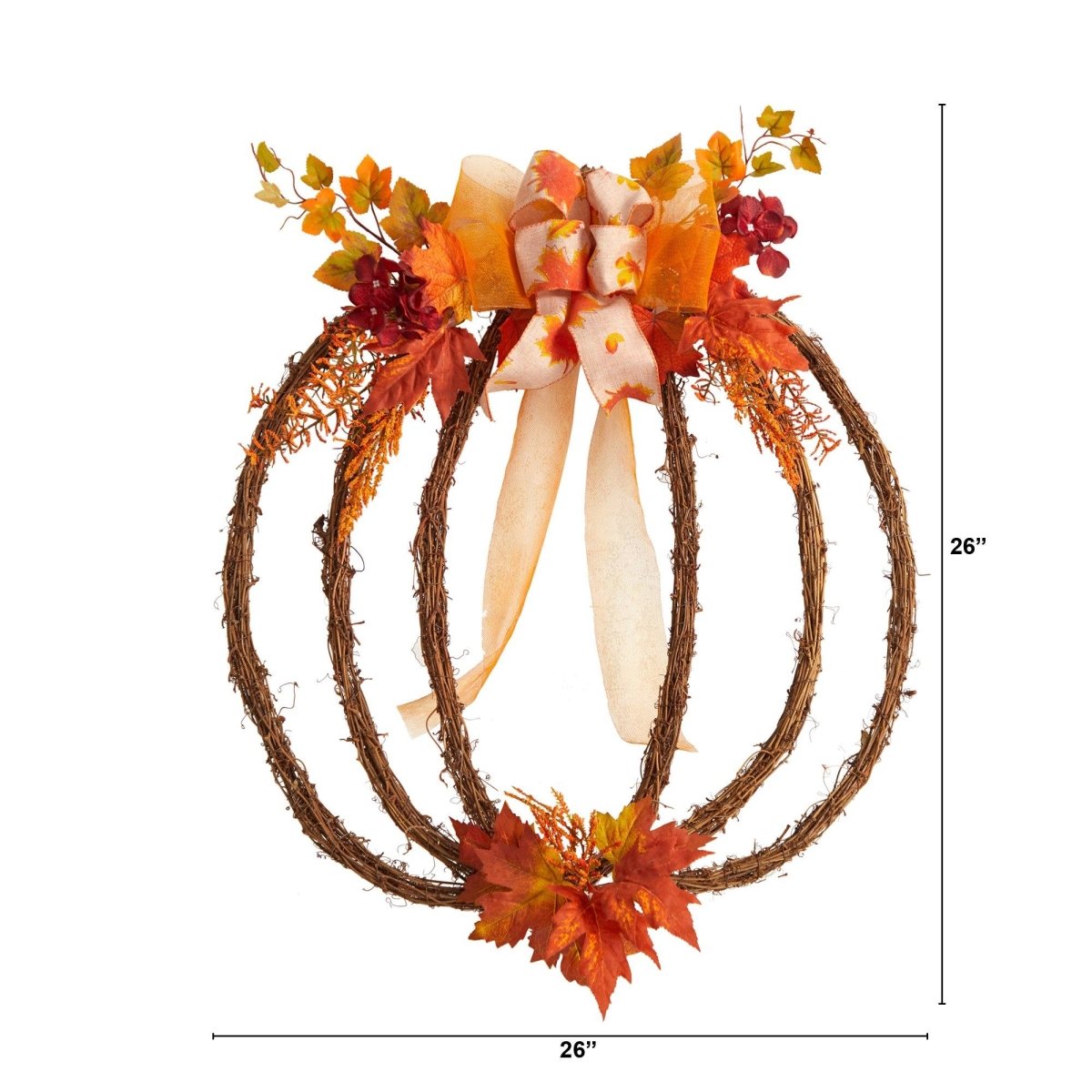 Shop For 26” Autumn Pumpkin Artificial Vine Fall Wreath