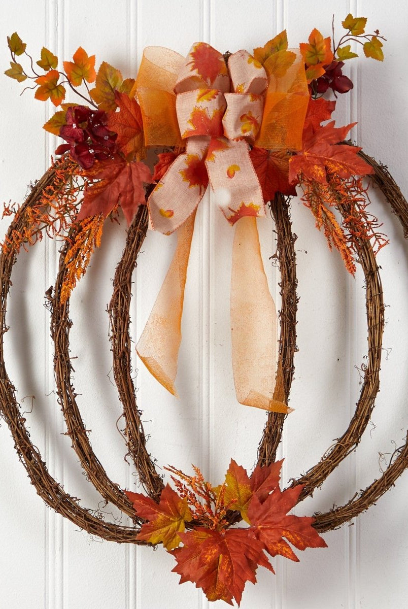 Shop For 26” Autumn Pumpkin Artificial Vine Fall Wreath