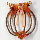 Shop For 26” Autumn Pumpkin Artificial Vine Fall Wreath