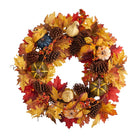 Shop For 26” Fall Pumpkin, Gourd Maple Leaf Autumn Wreath