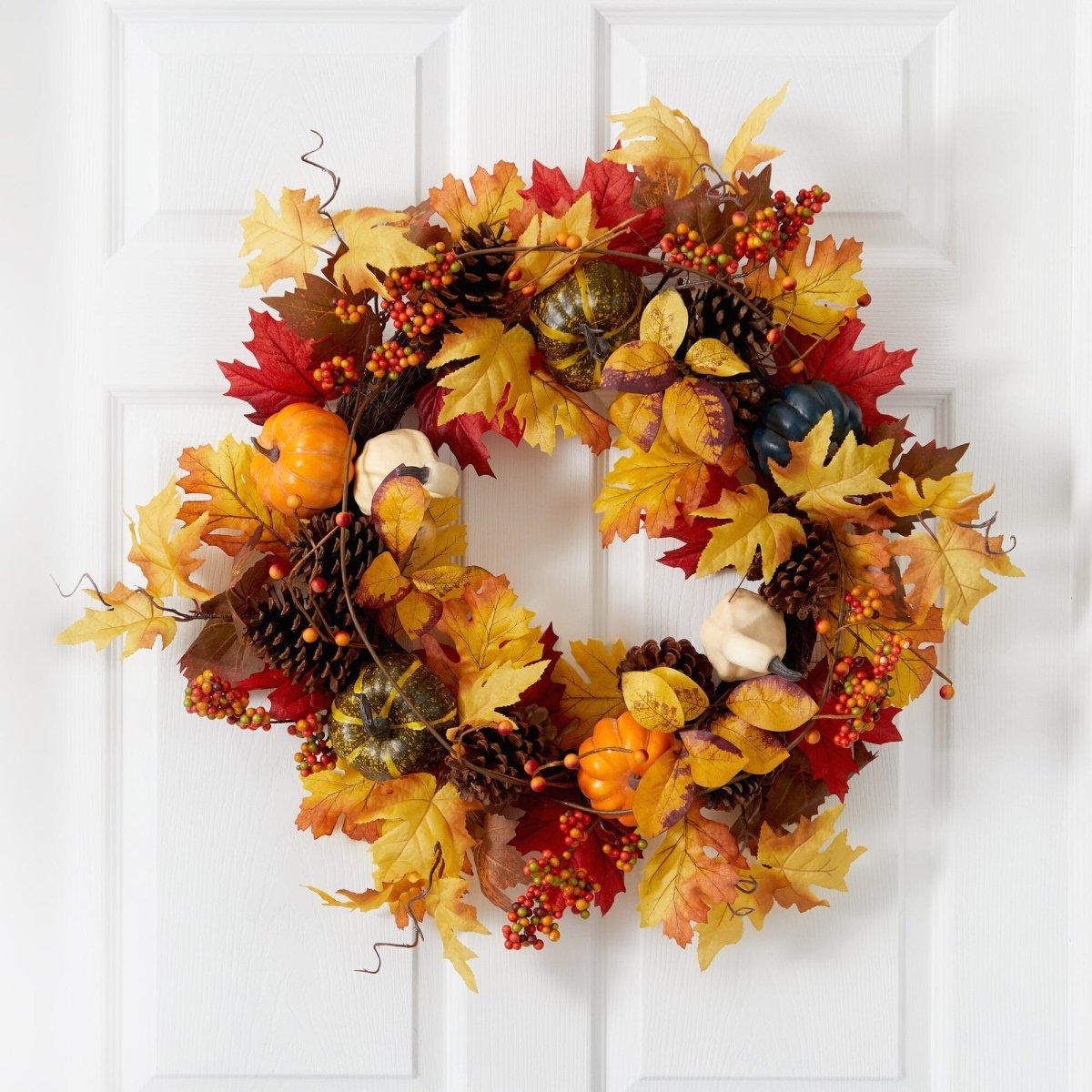Shop For 26” Fall Pumpkin, Gourd Maple Leaf Autumn Wreath