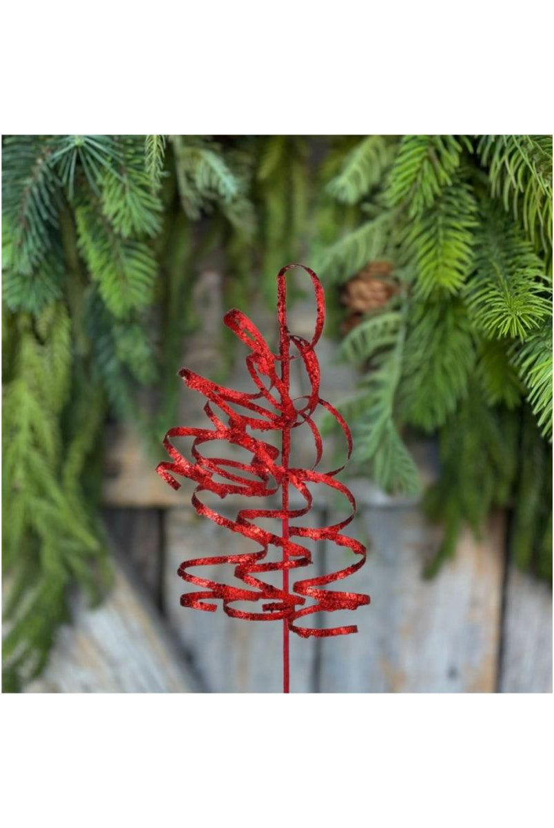 Shop For 26" Glitter Curly Spray: Red