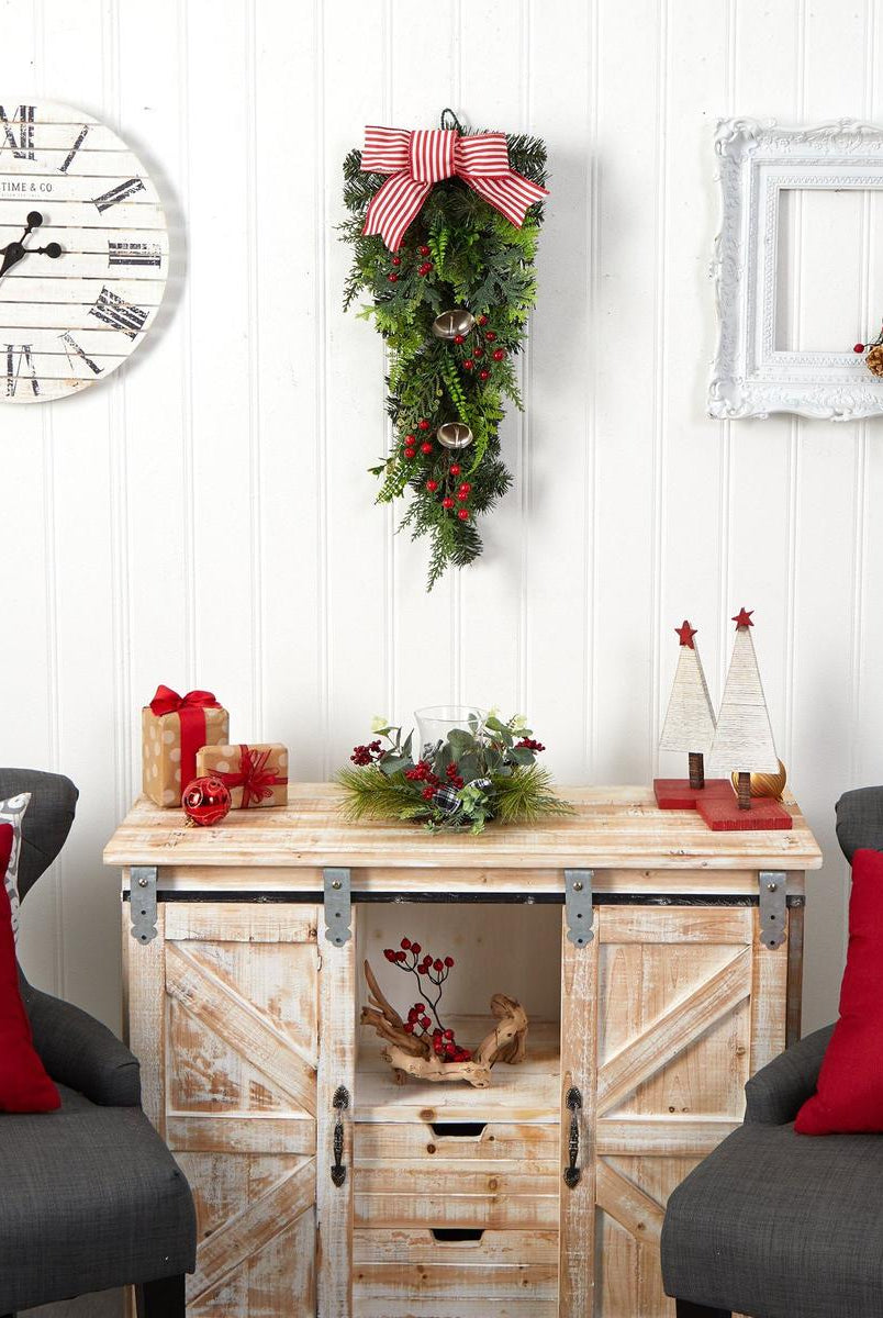 Shop For 26" Holiday Christmas Bells and Bow Artificial Swag