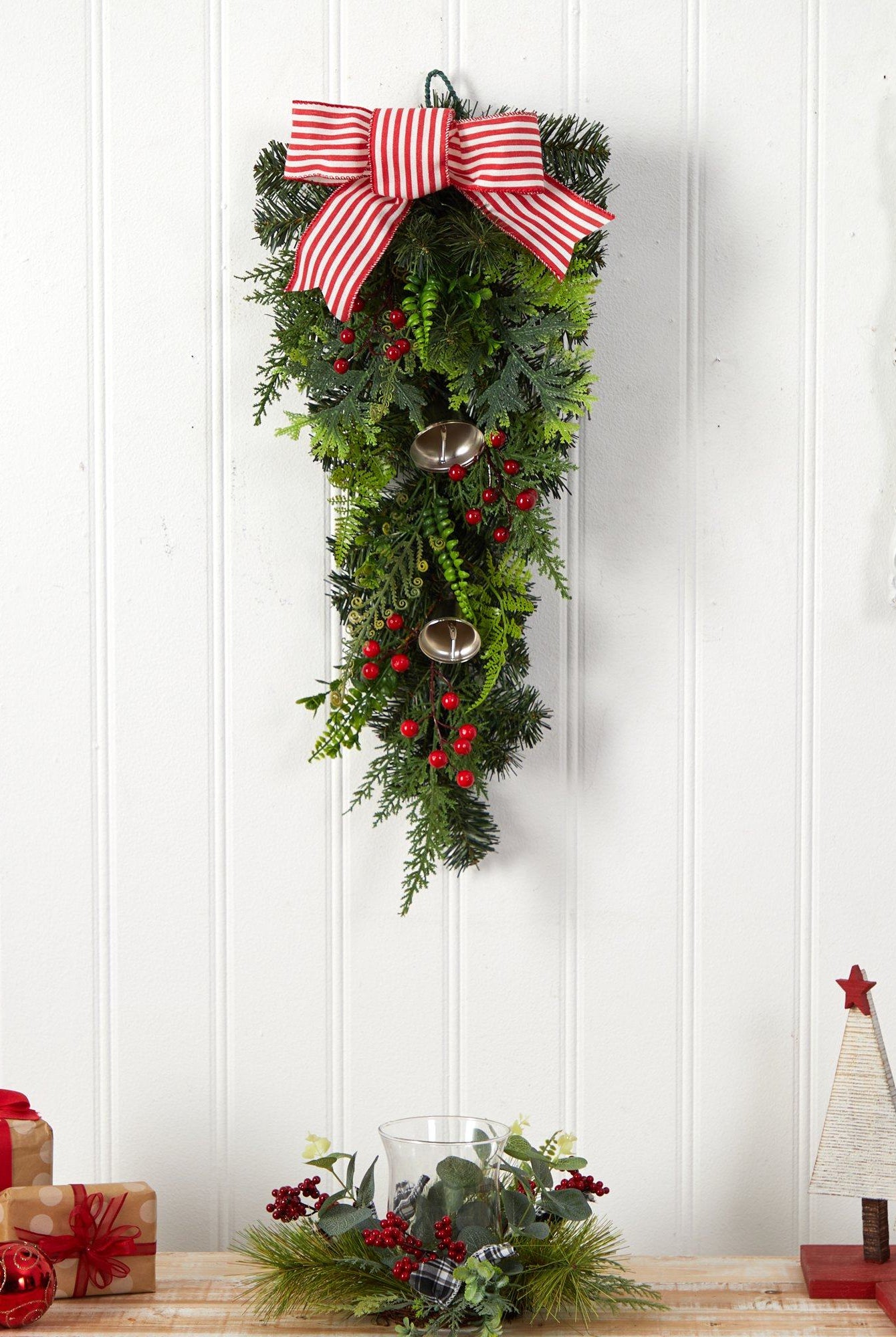 Shop For 26" Holiday Christmas Bells and Bow Artificial Swag