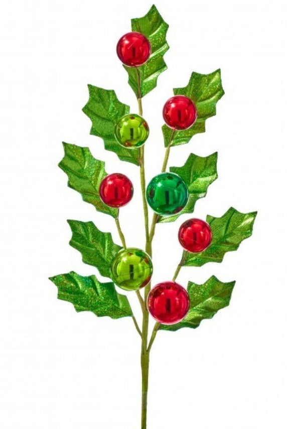 Shop For 26 inch Mylar Holly Ball Spray
