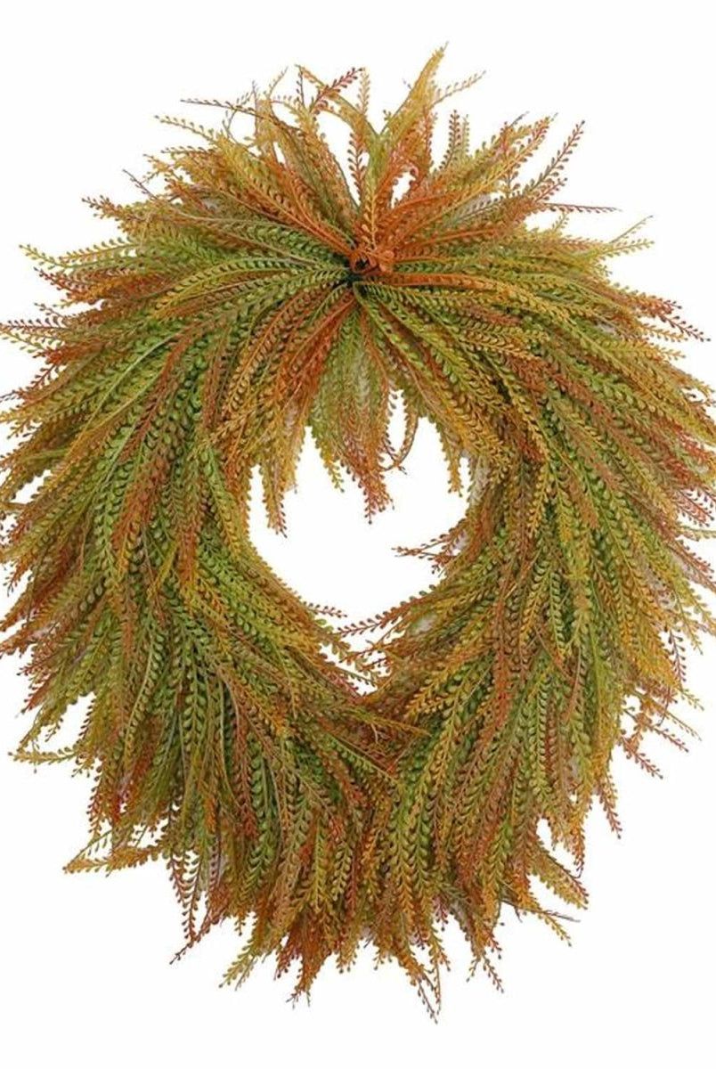 Shop For 26" Oval Autumn Draping Button Fern Wreath