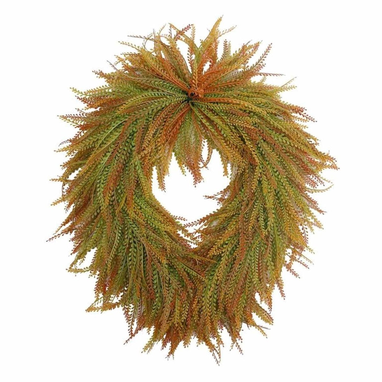 Shop For 26" Oval Autumn Draping Button Fern Wreath