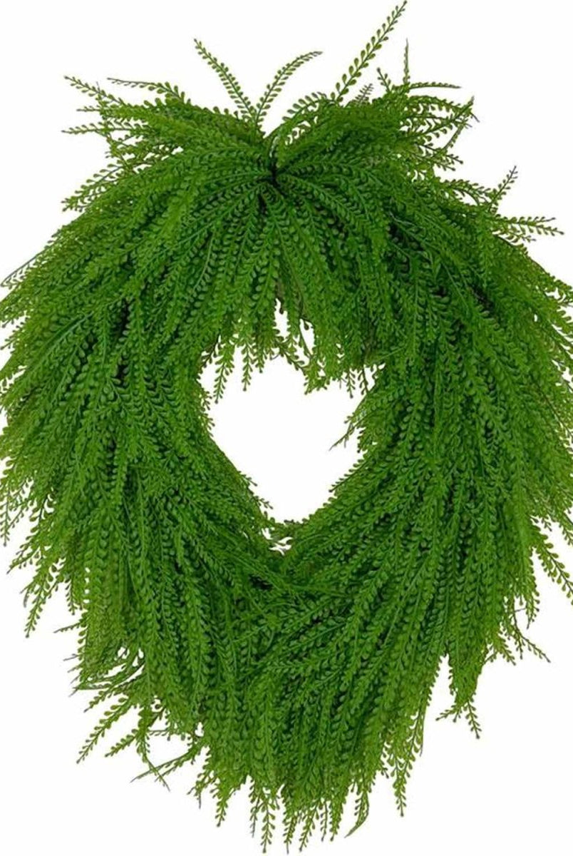 Shop For 26" Oval Draping Button Fern Wreath