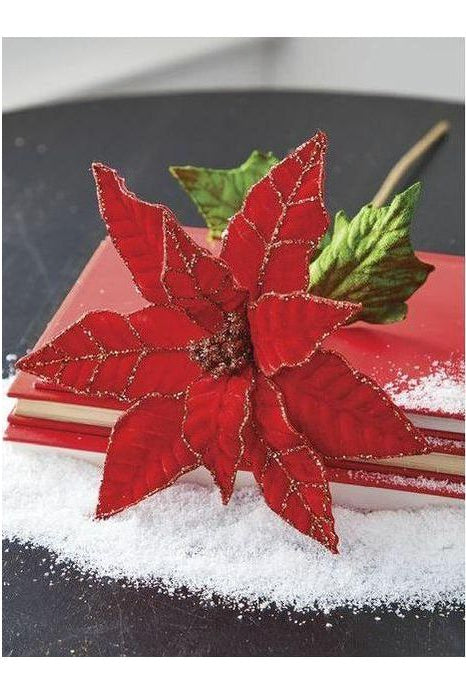 Shop For 26" Red Velvet Poinsettia Stem