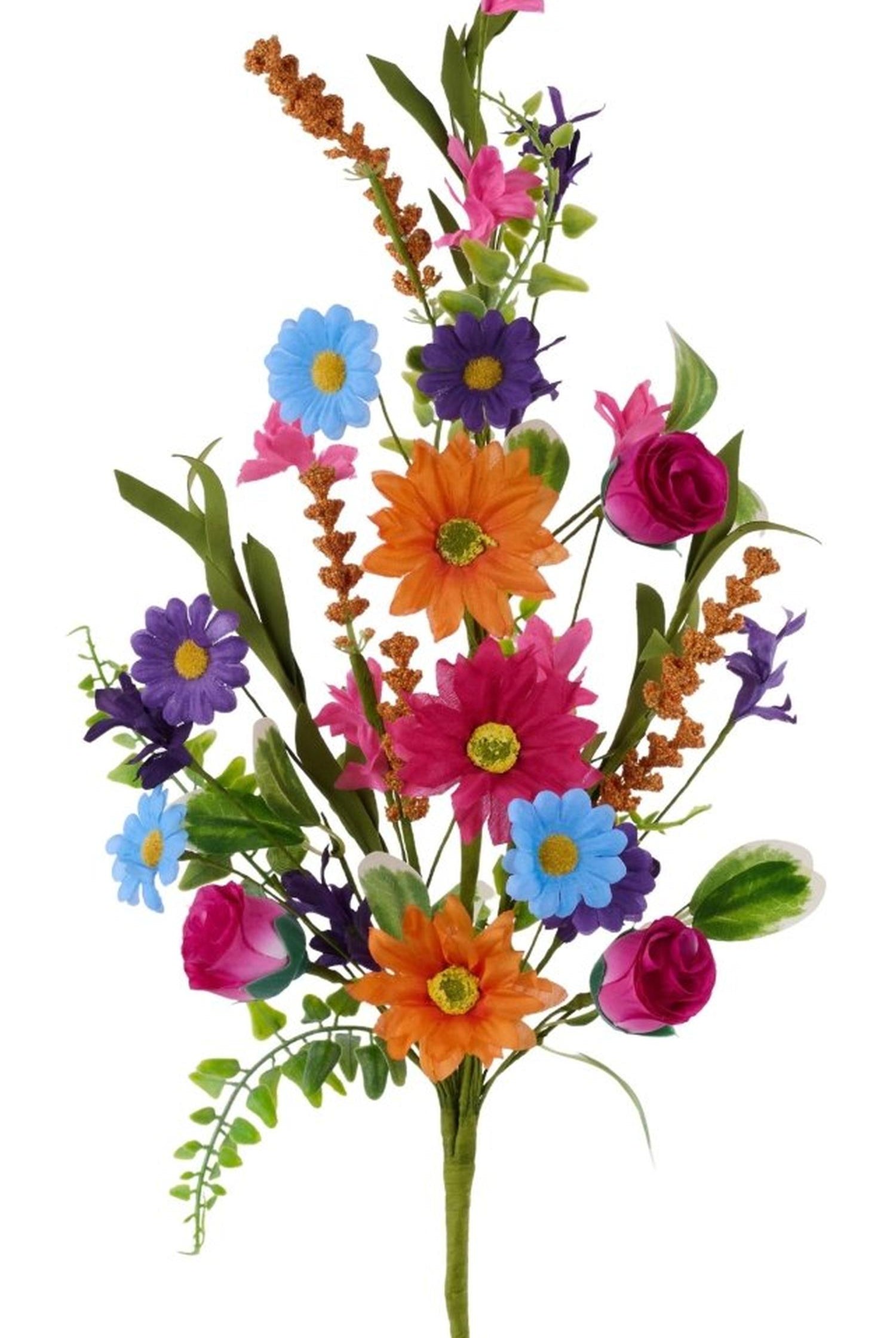 26in Daisy, Rose, Spike and Leaf Spray